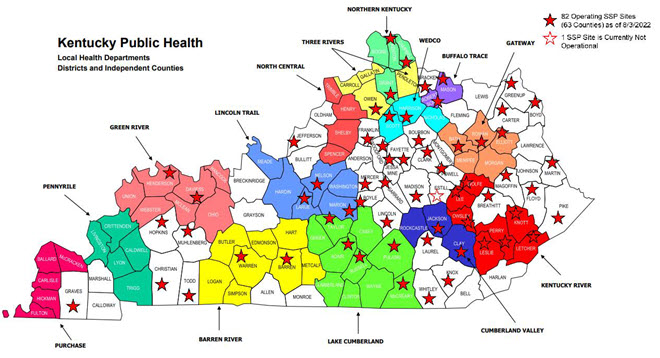 Kentucky Public Health Operating Syringe Services Sites