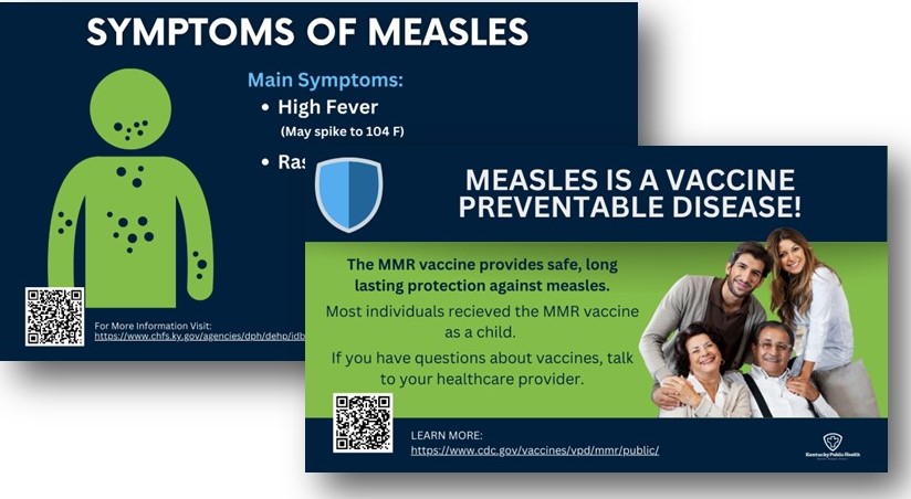 Thumbnail versions of the Measles Shareable Social Media Graphics